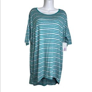 LulaRoe Irma Top Shirt Size M blue and grey